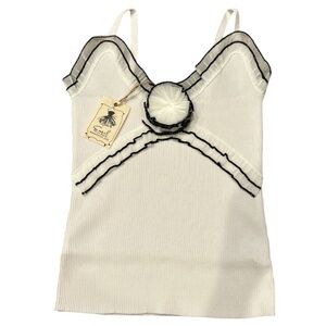🌺 NWT Victorian Rosette Vintage Lace Sleeveless Tank Top Women's Size S M L NEW